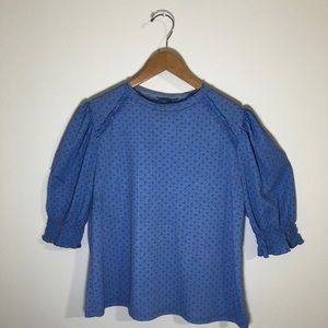 Poofy Sleeve Polka Dot Top